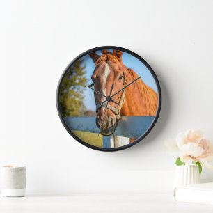 Twilight Rose Thoroughbred Race Horse Clock