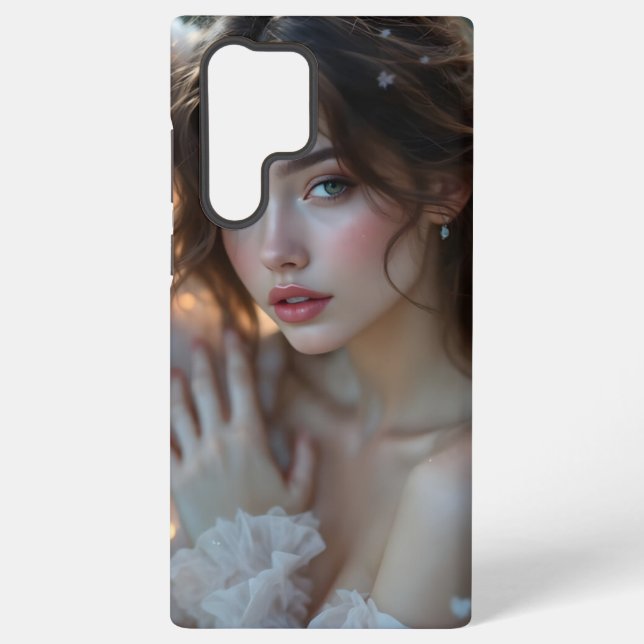 Twilight Seraph – Glowing Angel of Evening Light Samsung Galaxy Case (Back)