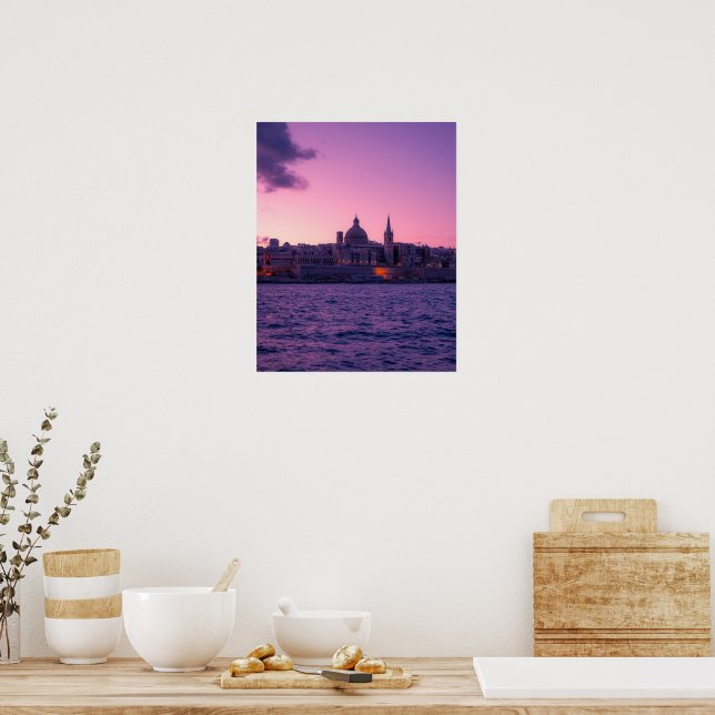 Twilight Serenity Over Valletta – A Timeless Medit Poster (Kitchen)