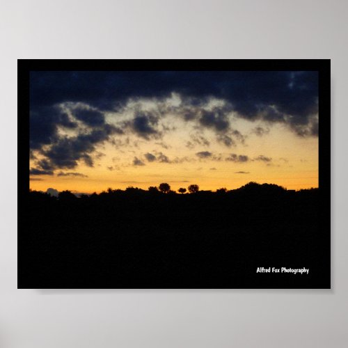 Twilight Silhouette Landscape Poster