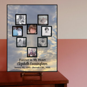 Twilight Sky Memorial Photo Heart Collage  Foam Board