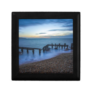 Twilight Sky Over Shoreline and Breakwaters Gift Box