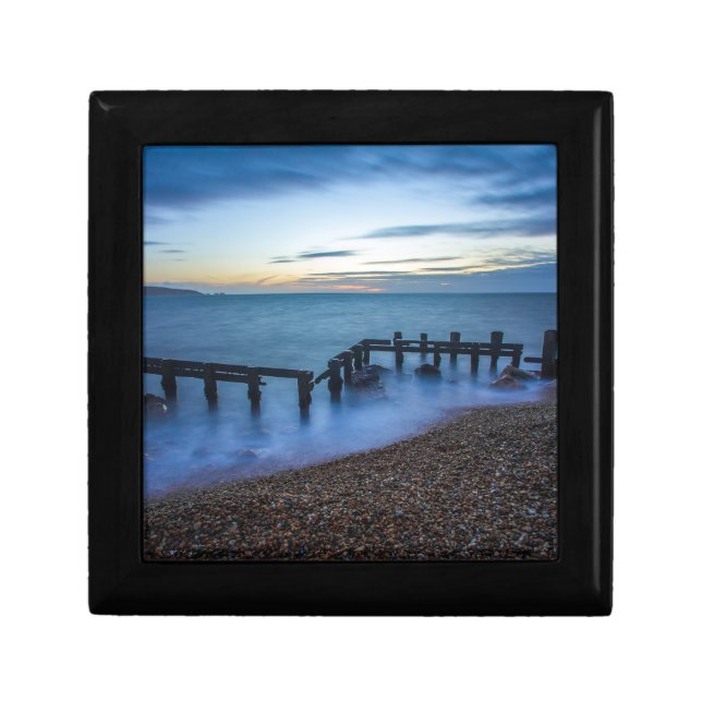 Twilight Sky Over Shoreline and Breakwaters Gift Box (Front)