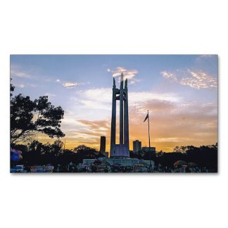 Twilight Sky Quezon Memorial Circle Park in QC Business Card Magnet