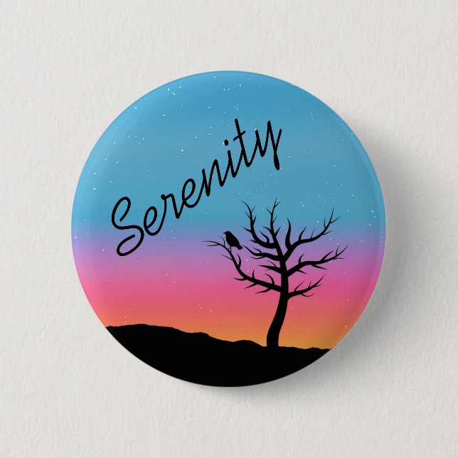 Twilight Sky Serenity Design Button (Front)