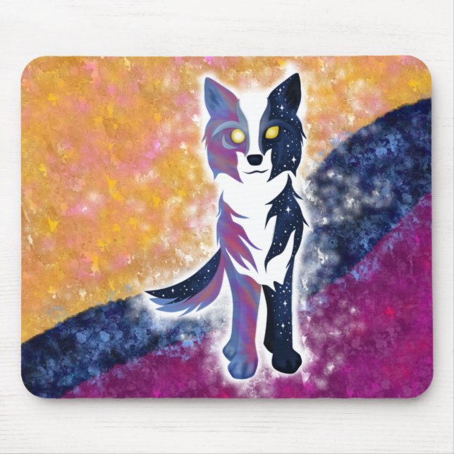 Twilight Sky Wolf Mouse Pad (Front)