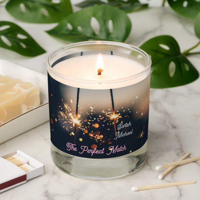 Twilight Spark Romance – Elegant Wedding Sparkler  Scented Candle (Lit)