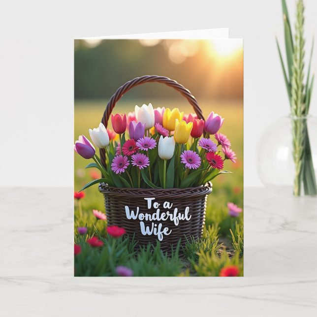 Twilight Spring Blooms Wife Card (Front)