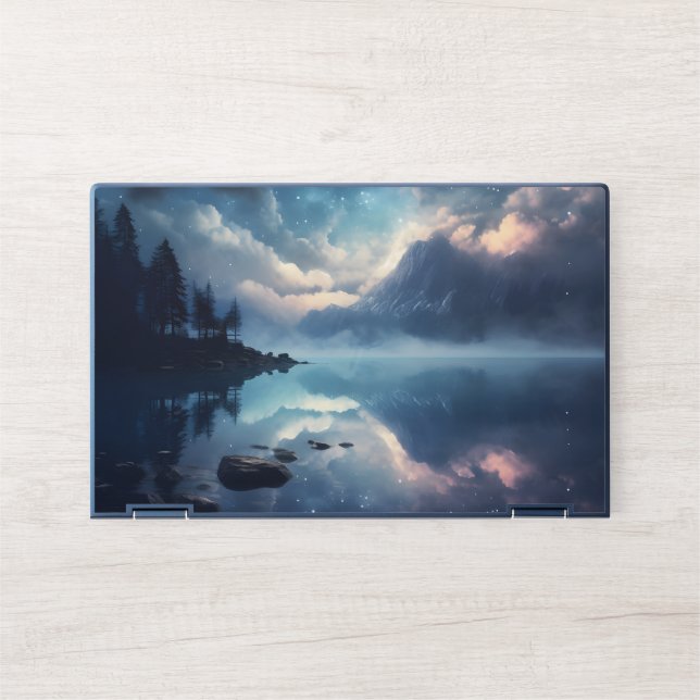 Twilight Starry Lake Mirror Celestial Symphony HP Laptop Skin (Front)