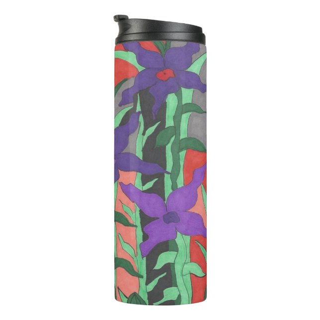 Twilight Sun Garden Floral  Thermal Tumbler (Rotated Right)