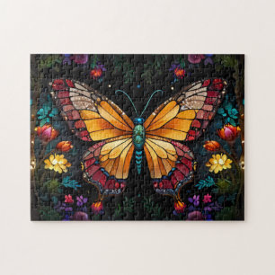 Twilight Symphony: Butterfly in a Cosmic Garden Jigsaw Puzzle