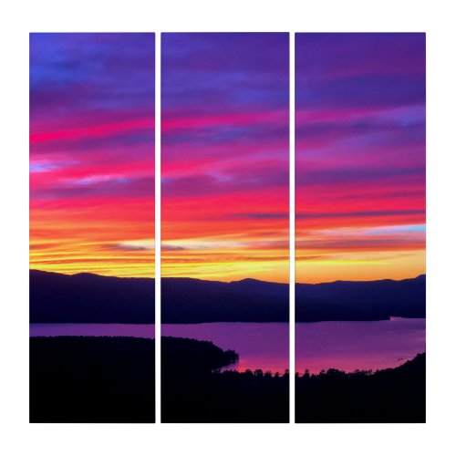 Twilight Symphony Newfound Lake Sunset Triptych
