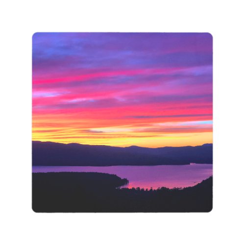 Twilight Symphony Painted Sky over Newfound Lake Metal Print