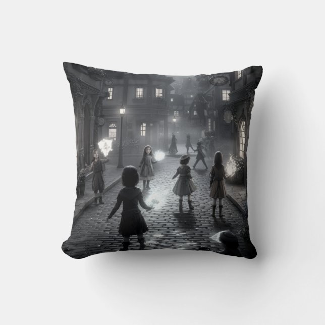 Twilight Tales On Cobblestone Tote Bag Throw Pillow (Front)