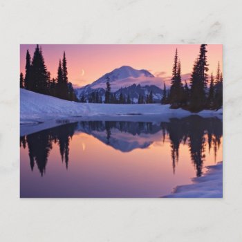 Twilight  Tarn And Crescent Moon Postcard by usmountains at Zazzle