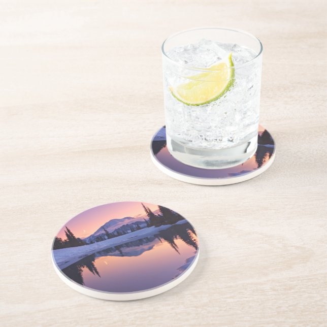 Twilight, Tarn and Crescent Moon Sandstone Coaster (Side)