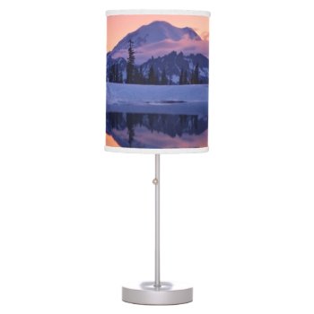 Twilight  Tarn And Crescent Moon Table Lamp by usmountains at Zazzle