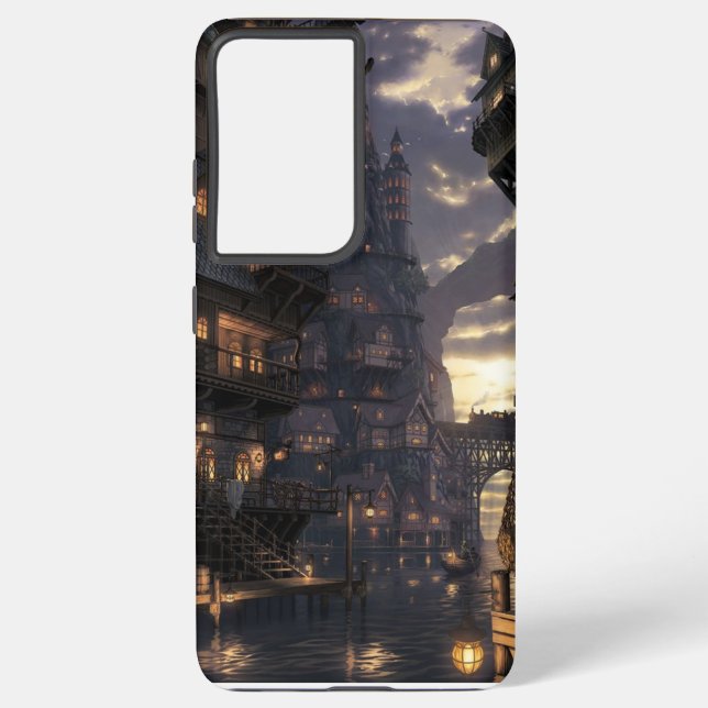 Twilight Village by the Water Samsung Galaxy Case (Back)