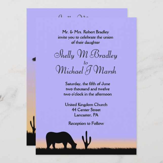 Twilight West Wedding Invitation (Front/Back)