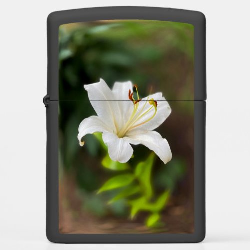 Twilight white lily zippo lighter