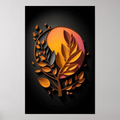 Twilights Embrace Autumnal Minimalist Art Print
