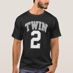TWIN 1 and TWIN 2 matching adult kids jersey funny T-Shirt