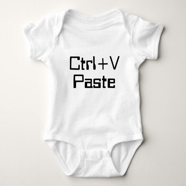 Twin 2 Ctrl+v Paste Nerd Geek Baby Bodysuit (Front)