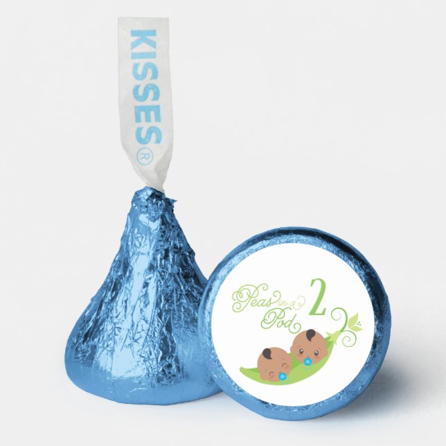 twin African American twins baby shower pea pod Hershey®'s Kisses® (Front)