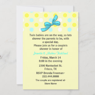 Twin Babies Couple's Baby Shower Invitation
