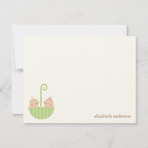 Twin Babies Custom Flat Thank You Cards