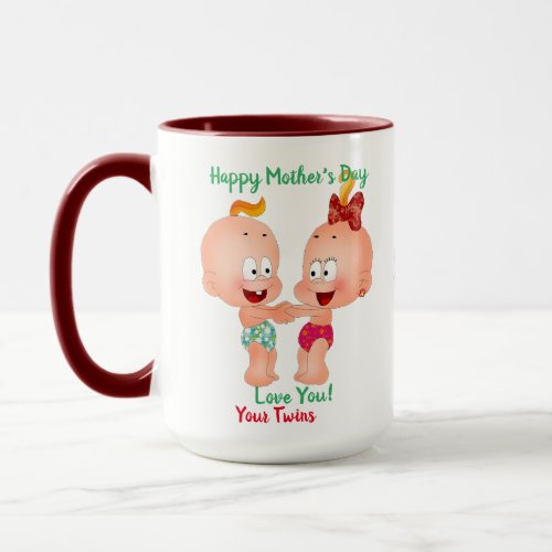 Twin Babies Mothers Day Custom Mug