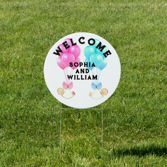 Twin Babies Welcome Sign (Insitu)