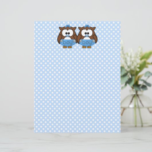 twin baby boy owl (Standing Front)