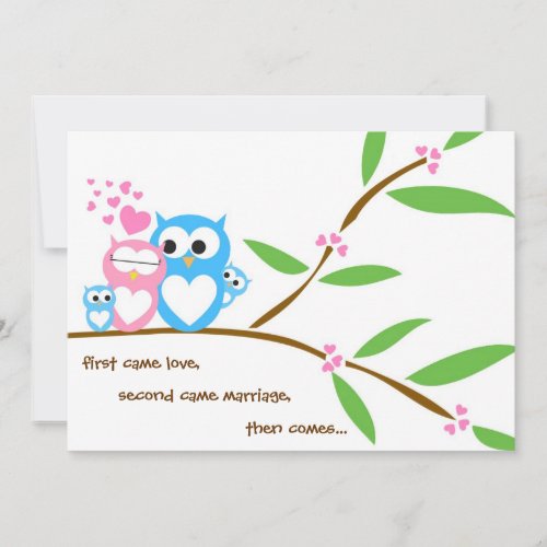 Twin Baby Boy Owl Baby Shower Invitation