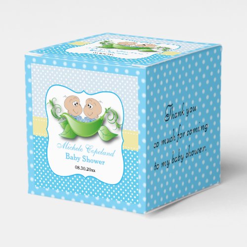Twin Baby Boy Shower _ Two Peas In A Pod Favor Boxes