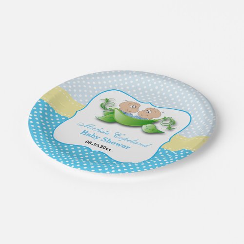 Twin Baby Boy Shower _ Two Peas in a Pod Paper Plates