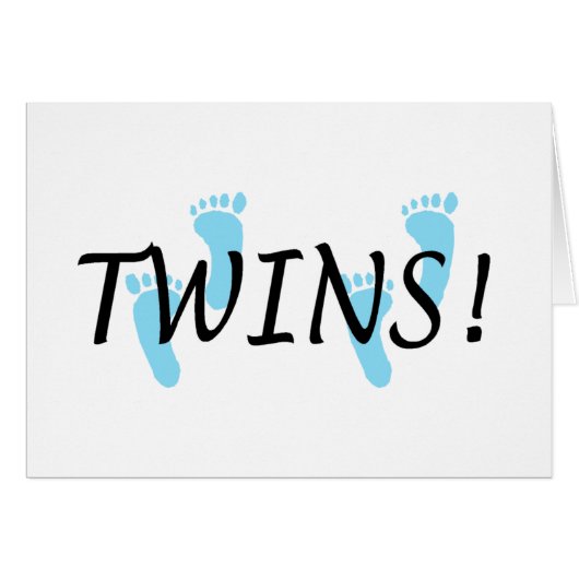 Twin Baby Boys Cards (Front Horizontal)
