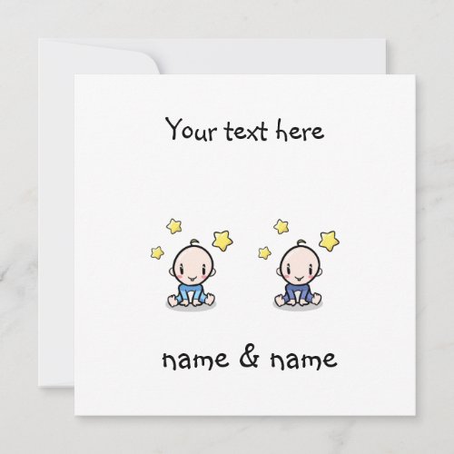 Twin Baby Boys Congratulations With Names  Card