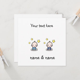 Twin Baby Boys Congratulations, With Names, Twins Card