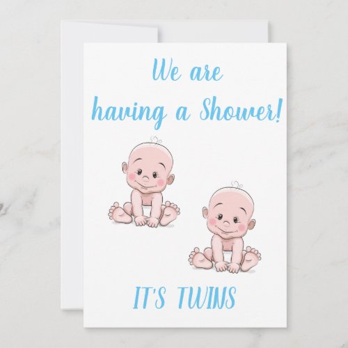 TWIN BABY BOYS SHOWER FOR MOM TO BE INVITATION