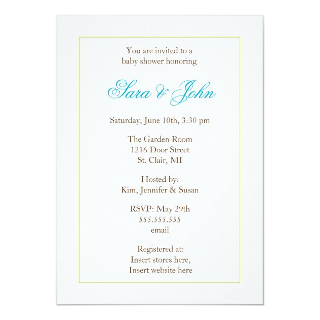 Twin Baby Boys Shower Invitation - Owl Family