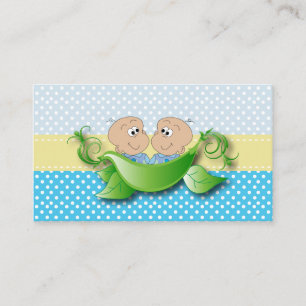 Twin Baby Boys - Two Peas In A Pod Diaper Raffle Enclosure Card