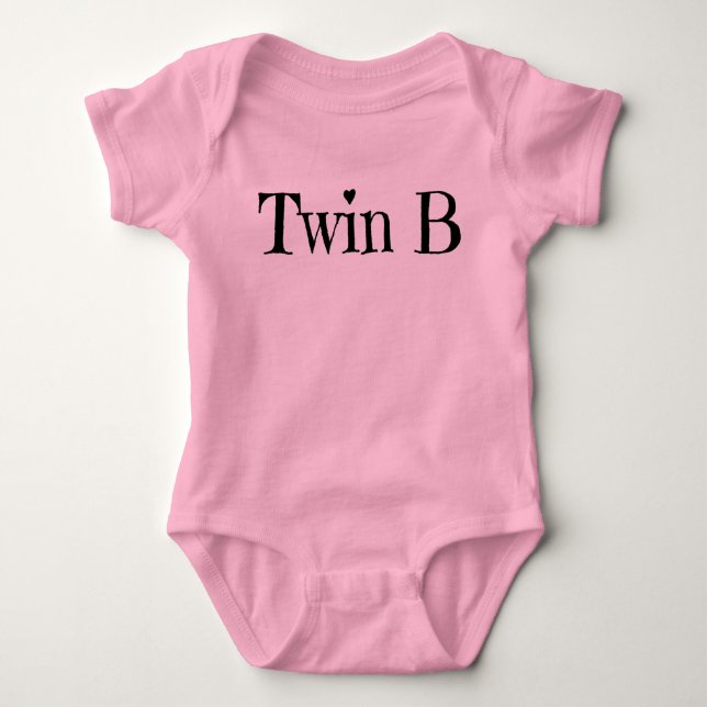 Twin Baby Clothes - Twin B Outfit/ Onepiece Baby Bodysuit (Front)