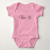 Twin Baby Clothing Pink Tutu 'Twin B' Bodysuit