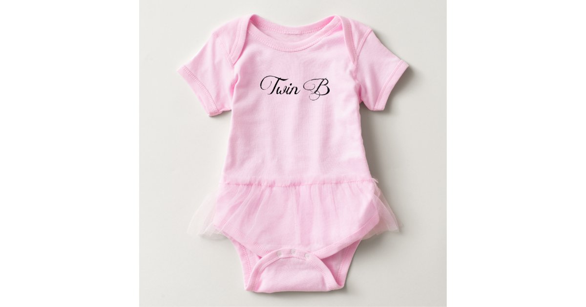 Twin Baby Clothing Pink Tutu 'Twin B' Bodysuit