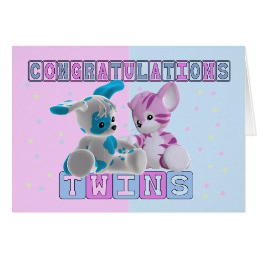 Twin Baby Congratulations Card | Zazzle