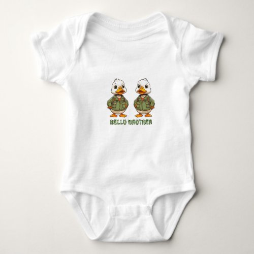 Twin Baby Ducks Printed Bodysuits