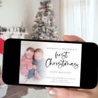 Twin Baby First Christmas Photo 2026 Calendar