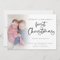 Twin Baby First Christmas Photo 2027 Calendar