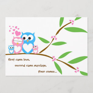 Twin Baby Girl and Boy Owl Baby Shower Invitation